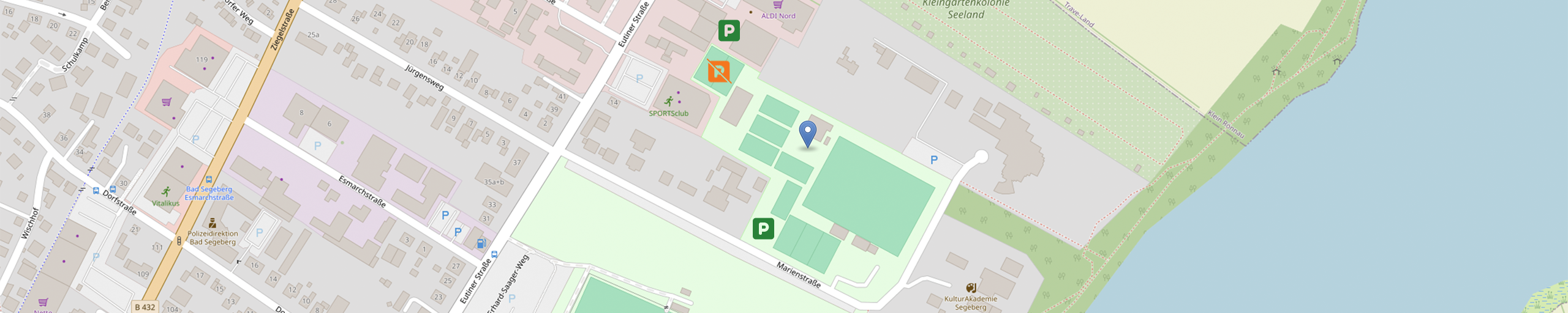 Karte zur Lage des TC Bad Segeberg